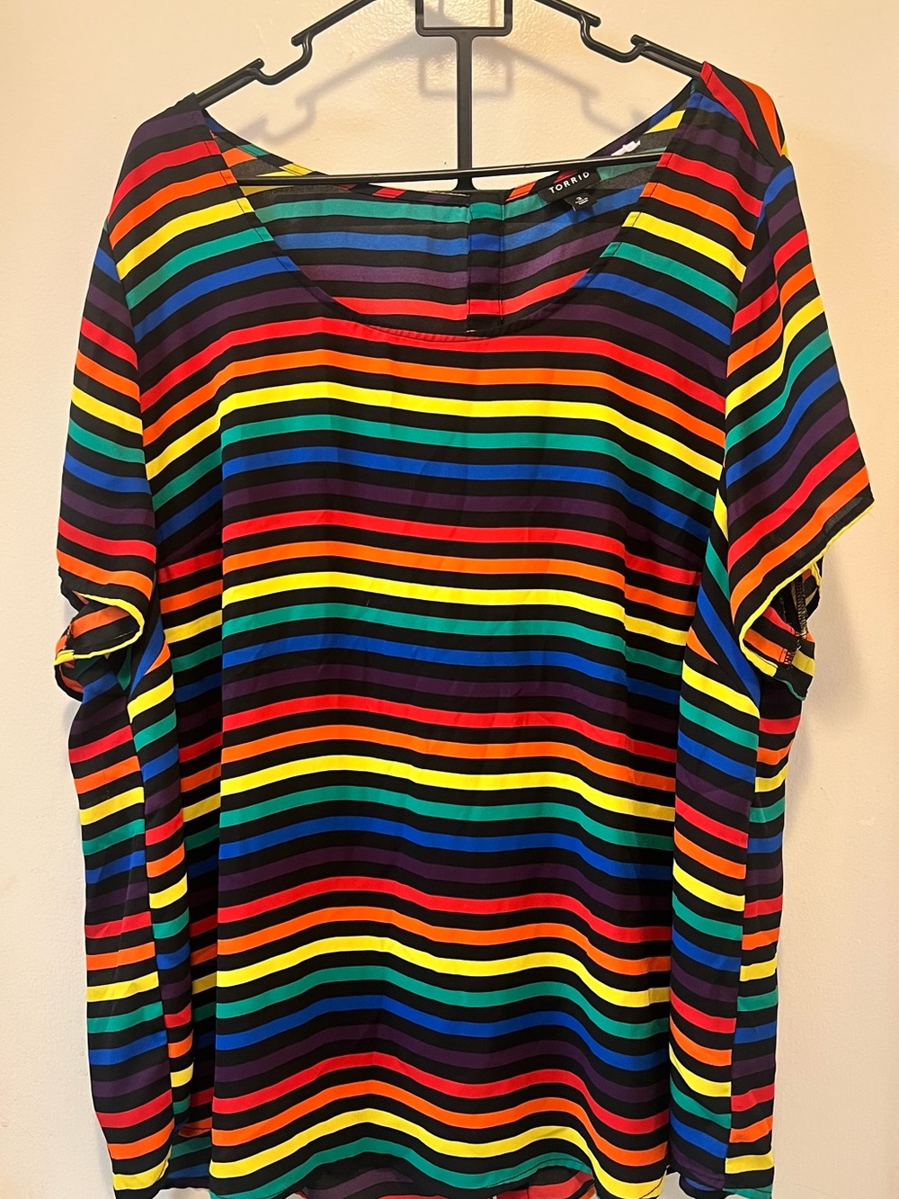 torrid Rainbow Stripe Scoop Neck Blouse - Multicolor
